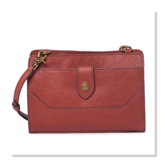 Frye Lucy Leather Crossbody Clutch in Terracotta - NEW - Picture 4 of 14
